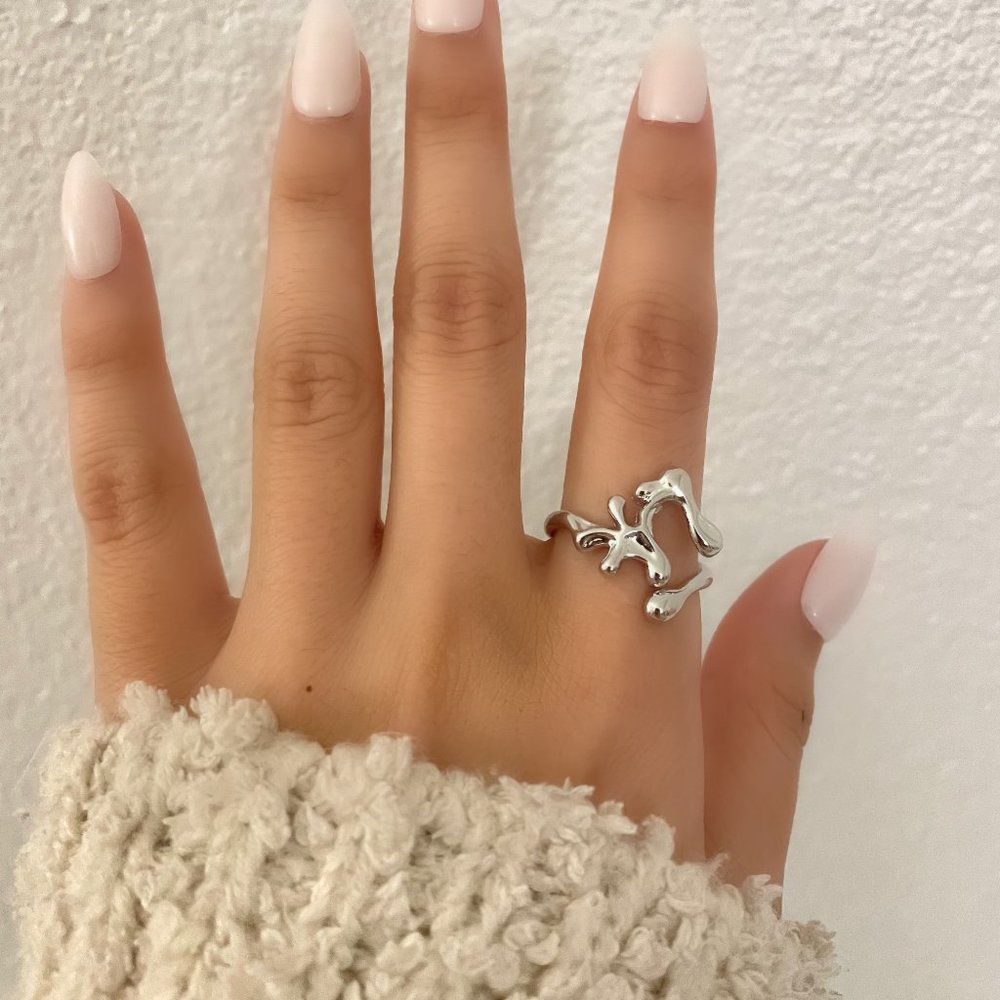 925 Sterling Silver Minimalist Geometric Stackable Dainty Ring Modern Boho Ring - Picture 4 of 6